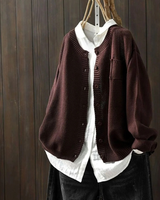 Leana | Damen Strickjacke mit Gemütlicher Optik und Komfort in Braun