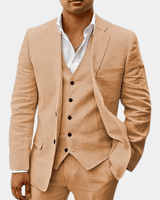 Leinen Hochzeitsanzug in Khaki