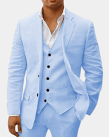 Leinen Hochzeitsanzug in Hellblau