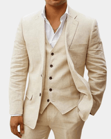 Leinen Hochzeitsanzug in Beige
