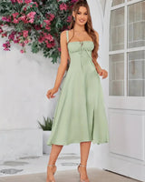 Lena | Damen Sommerkleid Schmeichelnd Elegant Leicht in Grün