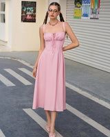 Lena | Damen Sommerkleid Schmeichelnd Elegant Leicht in Rosa
