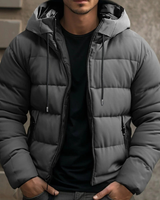 Lennard | Herren Winterjacke mit Kapuze im und Dicker Fütterung in Grau