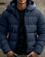 Lennard | Herren Winterjacke mit Kapuze im und Dicker Fütterung in Blau