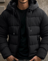 Lennard | Herren Winterjacke mit Kapuze im und Dicker Fütterung in Schwarz