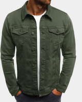 Leonhard | Herren Trucker Jacke mit Knopfverschluss in Armeegrün