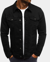 Leonhard | Herren Trucker Jacke mit Knopfverschluss in Schwarz