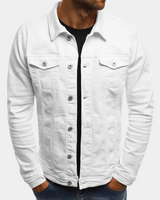 Leonhard | Herren Trucker Jacke mit Knopfverschluss in Weiß
