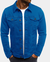 Leonhard | Herren Trucker Jacke mit Knopfverschluss in Blau