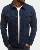 Leonhard | Herren Trucker Jacke mit Knopfverschluss in Marineblau