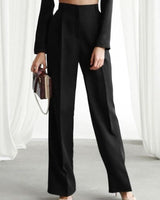 Leonie | Damen Weite Hose Hohe Taille in Schwarz