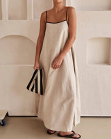 Leticia | Damen Sommerkleid Urlaub Leicht Feminin in Weiß