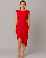 Lianne | Damen Freizeitkleid Elegant Leicht Sommer in Rot