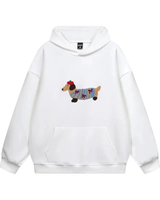 Liesel | Unisex Oversize Hoodie mit Stickerei in Weiß