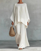 Lieselotte | Damen Oversized Poncho Set in Weiß
