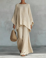 Lieselotte | Damen Oversized Poncho Set in Khaki