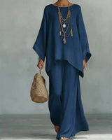 Lieselotte | Damen Oversized Poncho Set in Marineblau