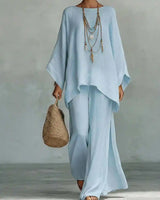 Lieselotte | Damen Oversized Poncho Set in Hellblau