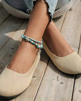 Lieselotte | Damen Slip-on Flache Ballerinas in Creme