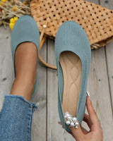Lieselotte | Damen Slip-on Flache Ballerinas in Hellblau