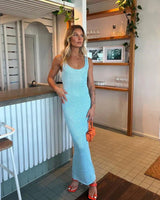 Lilly | Damen Kleid Schimmernd Elegant Feminin Sommer in Blau