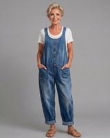 Linnéa | Damen Latzhose Wide Leg Overall in Blau