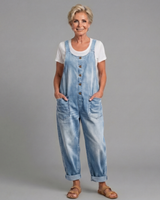 Linnéa | Damen Latzhose Wide Leg Overall in Hellblau