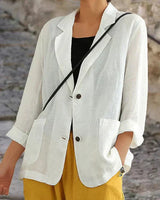 Liselotte | Damen Blazer mit Reverskragen Zwei-Knopf in Weiß