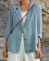 Liselotte | Damen Blazer mit Reverskragen Zwei-Knopf in Hellblau