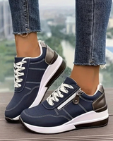 Liselotte | Damen Orthopädische Sneaker mit Plateau und Schnürschuh in Blau