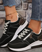 Liselotte | Damen Orthopädische Sneaker mit Plateau und Schnürschuh in Schwarz