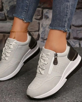 Liselotte | Damen Orthopädische Sneaker mit Plateau und Schnürschuh in Grau