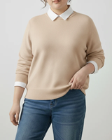 Livia | Damen Strickpullover für Große Größen mit Langarm und weichem Strick in S