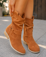 Lorena | Damen Orthopädische Stiefeletten mit Wildleder Optik und seitlicher Schnalle in Braun