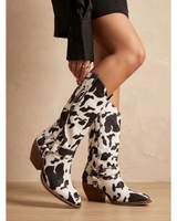 Luana | Damen Cowboy Stiefel mit spitzer Zehenkappe in Schwarz