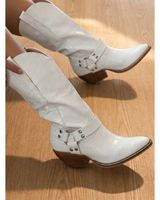 Luana | Damen Cowboy Stiefel mit spitzer Zehenkappe in Weiß