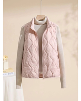 Luana | Damen Steppweste mit Muster und Reißverschluss in Rosa
