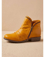 Lucie | Damen Orthopädische Stiefeletten mit Reißverschluss und Komfort Absatz in Gelb
