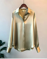 Luisa | Damen Klassische Langarm Bluse in Grün