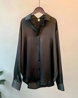 Luisa | Damen Klassische Langarm Bluse in Schwarz