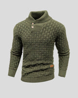 Lukas | Herren Rollkragen Strickpullover mit Zopfmuster in Olivgrün