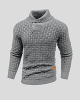 Lukas | Herren Rollkragen Strickpullover mit Zopfmuster in Grau