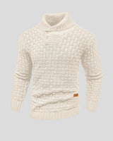 Lukas | Herren Rollkragen Strickpullover mit Zopfmuster in Creme