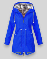Lena | Damen Winterjacke mit Kapuze und Reißverschlüssen in Blau