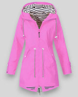 Lena | Damen Winterjacke mit Kapuze und Reißverschlüssen in Rosa