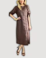 Ashly – Elegantes Midikleid in Kaffee