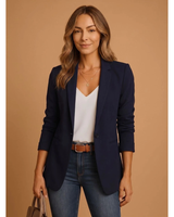 Maelle | Damen Blazer mit Revers und Schnitt in Schwarz