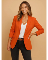Maelle | Damen Blazer mit Revers und Schnitt in Orange