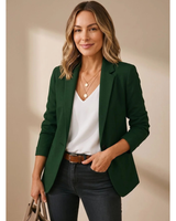 Maelle | Damen Blazer mit Revers und Schnitt in Dunkelgrün