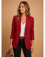 Maelle | Damen Blazer mit Revers und Schnitt in Rot